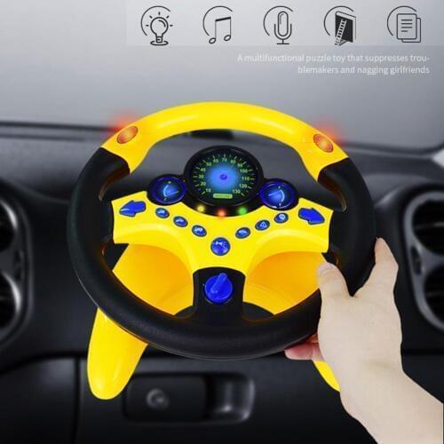 Children Steering Wheel with Light Sound Simulation Driving Toy Gift Childrens Educational Sounding Toy Small