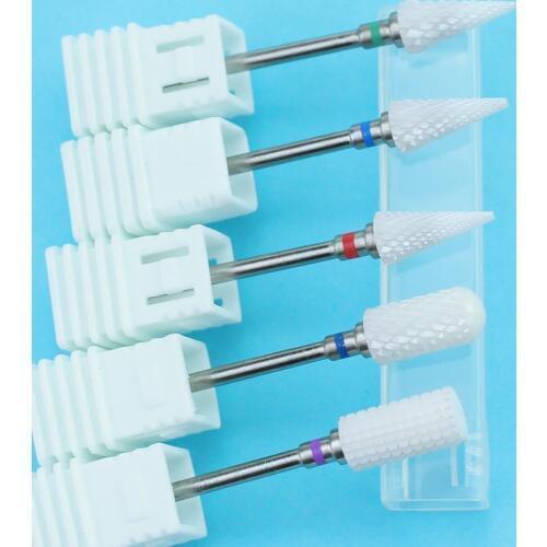 1pc Ceramic Nail Drill Bit Electric Manicure Drills For Pedicure Machine Rotary Milling Cutter Nail Files Nail Art Equipment