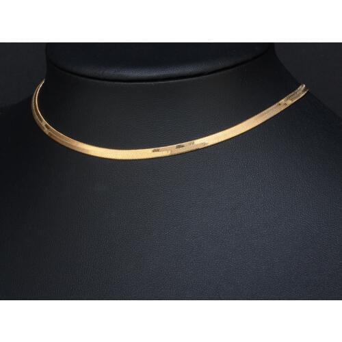 Classic Flat Snake Chain Necklace for Men Women 4mm Width Silvery/Gold color Link Chain Jewelry Boy Gift Drop Shipping