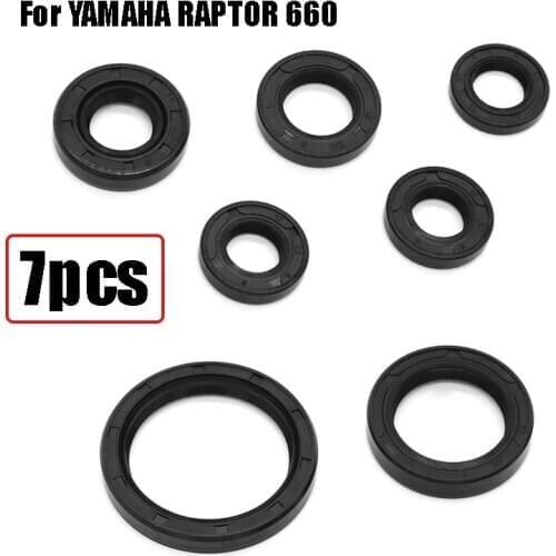 7 Piece Engine Oil Seal Kit Shift Crank Oil Pump Starter Transmission Seals fit YAMAHA 2001-2005 RAPTOR 660 660R YFM YFM660R