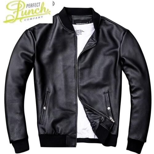 Leather Genuine Jacket Men Clothes Vintage Real Cow Leather Jackets Plus Size XXXXL Coat Jaqueta De Couro ZL402
