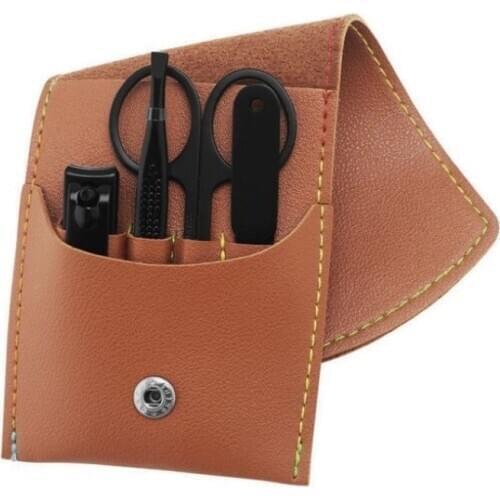 4-Pcs Nail Clippers Suit Nail Clippers Nail Scissors Fold Bag-Beauty Manicure Nail File Tool