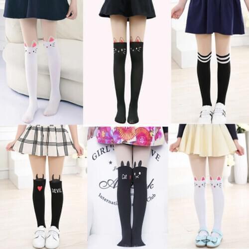 Girls thin tights period summer kids tights splicing fake tights velvet anti tick off the thigh render girl pantyhose stockings