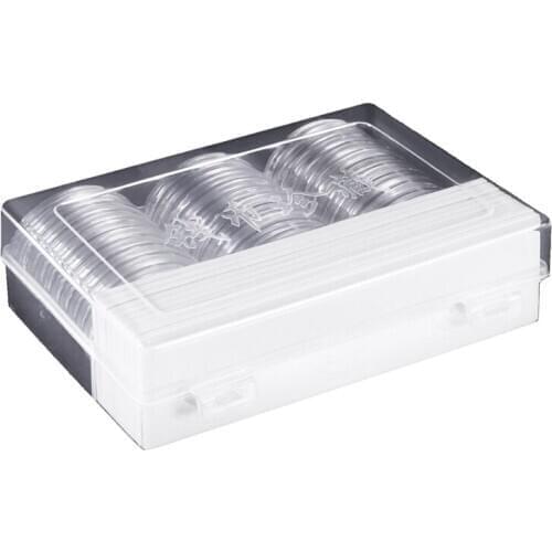 HOT-46 mm Coin Capsules Holder and Protect Gasket Coin Holder Case Box for Coin Collection Supplies (8 Sizes, 30 Pieces)