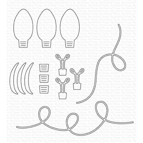 Metal Cutting Dies Christmas neon lights for Scrapbooking Steel Craft Die Cut Embossing Paper Card Album Stencil