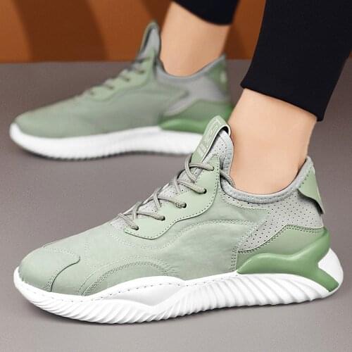 Sooneeya New Arrival Casual Men Shoes High Quality Men Lace-up Vulcanized Shoes Non-slip Wear-resistant Shoes Green Gray Size44