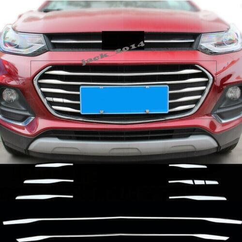 Stainless steel Front Lower Grille Grill Moulding Strips Cover Trim 10pcs/set For Chevrolet Trax 2017-2018