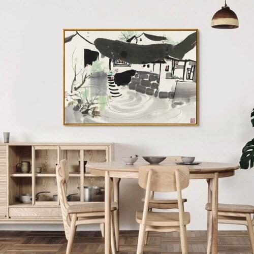 Wu Guanzhong Chinese Impression Lotus Flower Wall Art Painting HD Print Picture on Canvas Home Decoration Living Room