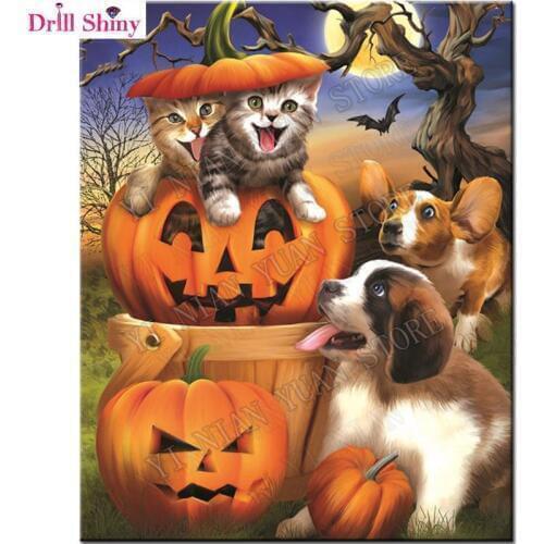 Full,Diamond Embroidery,cat and dog,5D,Diamond Painting,Cross Stitch,Diamond Mosaic,Needlework,Crafts,Christmas,Gift ,wall arts