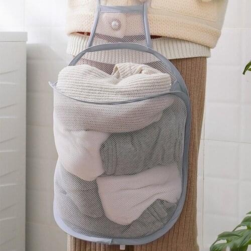 Portable Foldable Breathable Laundry Basket Wall Mounted Dirty Clothes Basket Bathroom Laundry Hamper Laundry Organizer