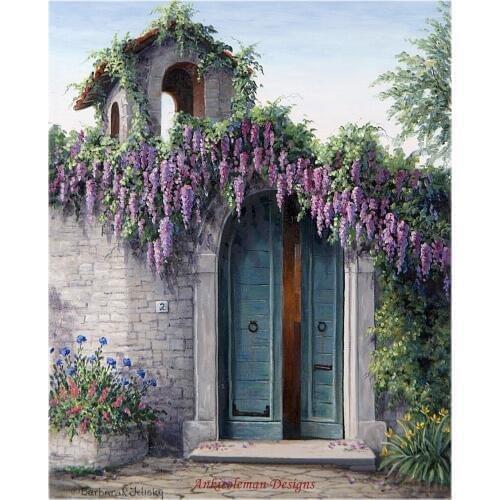 Needlework for embroidery Crossing stitch DIY DMC High Quality - Counted Cross Stitch Kits 14 ct Oil painting - Ravello Wisteria