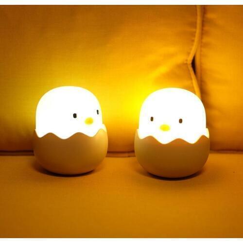 Silicone Chicken Egg Touch Sensor LED Night Light Child Baby Kids USB Charge Romantic Atmosphere Night Lamp
