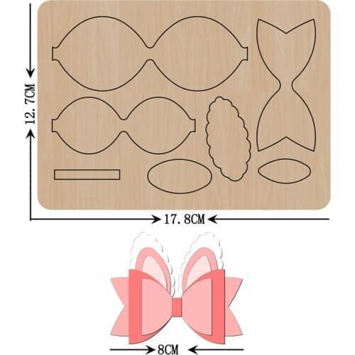 Cute Rabbit Ear Bow Knot DIY Cutting Mold Wood Dies For Leather Blade Rule Cutter Paper Crafts for common machines on the market