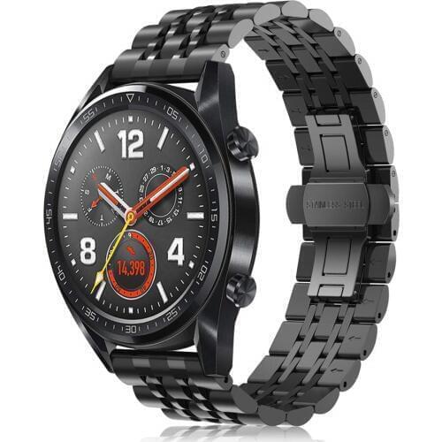 Compatible with Huawei Watch GT 2 Band 22mm Stainless Steel Metal Replacement Wrist Strap for Huawei Watch GT Active Bracelet