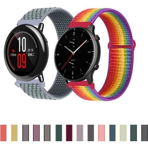 22mm Sport Nylon Loop Wrist Band Strap for Huami Amazfit Pace Replacement Watchband for Stratos 2 2S 3 / Pace /GTR 2 2e