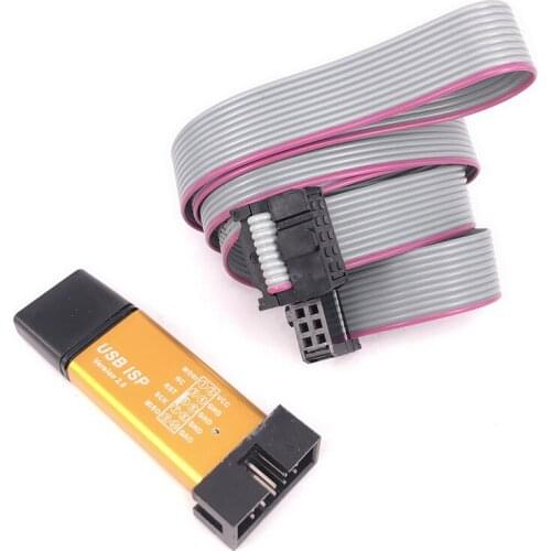 Aluminum shell USB ISP USBISP USBASP ASP Programmer for 51 ATMEL AVR WIN7 64 (Random color)