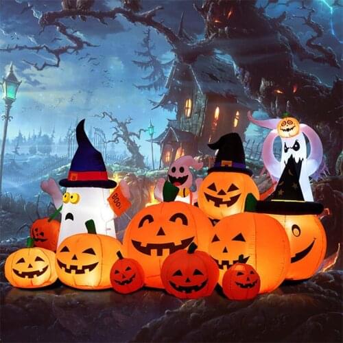 You seven. Outdoor inflatable Halloween pumpkin lantern, 230cm, garden decoration, led blow molding toys, Christmas gifts