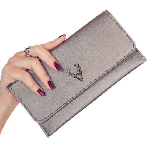 Clutch Wallets Lady Purses PU Leather Long Girls Deer Wallet Cards ID Holder Moneybags Clips Female Envelope Bags Women Wallet