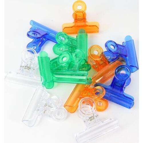 10pcs/lot Colored transparent plastic ticket holder Office clip Sewing Tools Sewing Accessories diy craft supplies