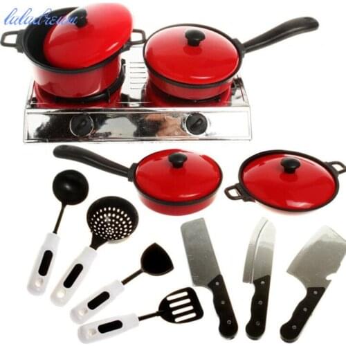 13pcs Kitchen Toy Set Utensils Cooking Pots Pans Food Dishes Kids Bady educational Cookware pretend play Toys