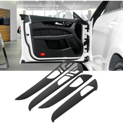 4pcs Inner Door Panelswith Memory Hole Interior Decoration Piano Black Fit for Mercedes-Benz GLE GLS ML GL 2013-2019