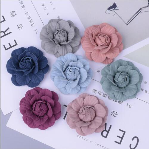 5Pcs/Lot 5CM Korean Microfiber Embossing DIY Accessory Wedding Decoration Flowers