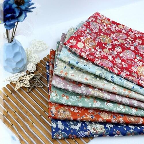 75cm*100cm Gold synthetic silk brocade fabric jacquard satin ancient costume gold brocade fabric Dianthus flower dress cloth