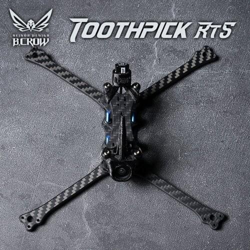 BCROW RT5 TOOTHPICK T700 Carbon Fiber 5inch FPV Frame with 20mm FC Hole for RC Drone FPV Racing Freestyle Long Range