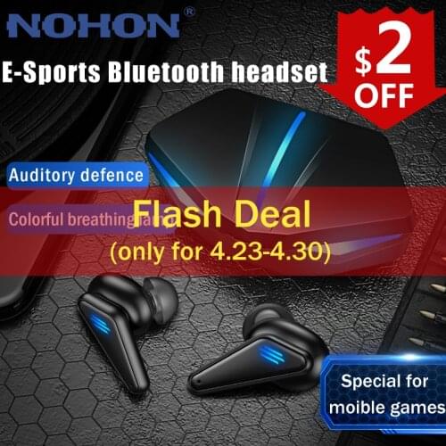 NOHON Bluetooth Headphones Wireless Earphones Gaming Headset Gamer TWS Earbuds with Microphone 9D Stereo Sports HIFI Earphone
