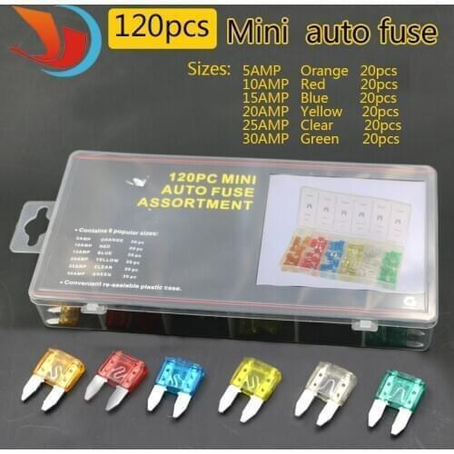 Standard 120pcs/set Auto Automotive Car Boat Truck Blade Fuse Box Assortment 5A 10A 15A 20A 25A 30A Power tool accessories