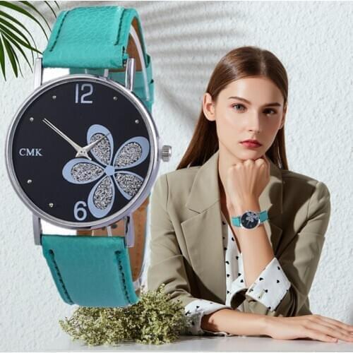 Orologio donna Women Fashion Flowers Small Fresh Printed Belt Student Quartz Watch Watch Ladies Dress Wristwatches Gifts reloj