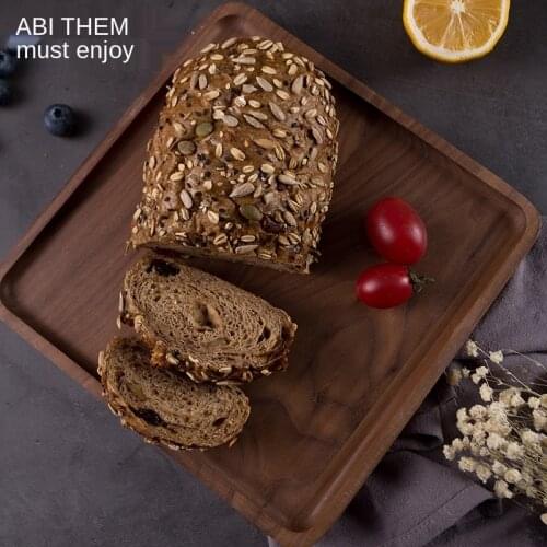 Japanese Style Black Walnut Wooden Tray Wooden Household Solid Wood Dinner Plate Dim Sum Plate Wooden Tea Plate Nordic Plate