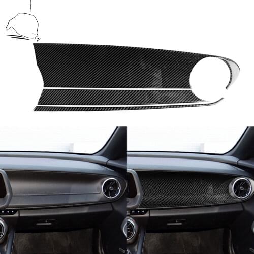 For Camaro Carbon Fiber Accessories Sticker For Chevrolet Camaro 2016 2017 2018 2019 Copilot Center Console Dash Cover Stickers