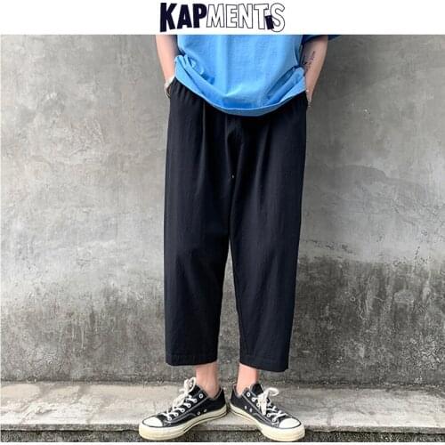 KAPMENTS Men Harajuku Solid Causal Harem Pants 2021 Mens Korean Fashion Streetwear Sweatpants Male Vintage Baggy Joggers Pants