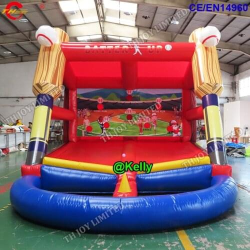 6x4m custom made inflatable baseball goal cane, commercial inflatable battle up sport game carnival games