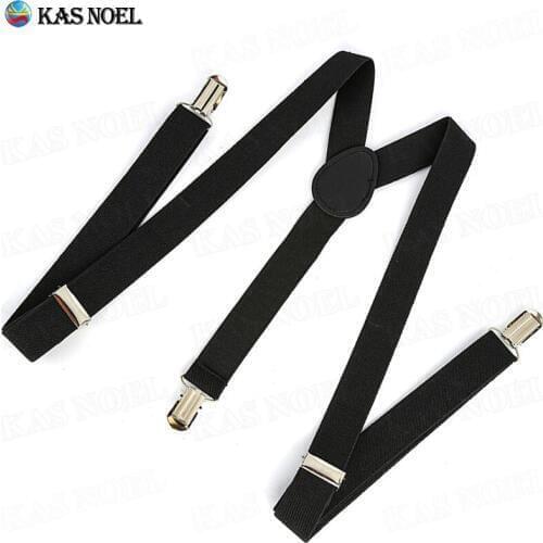 Solid Color Black Men Women Suspenders Y Shape Adjustable Suspenders 3 Metal Clips Adjustable Straps For Weddings Formal Events