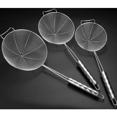 Net leakage ladle factory direct stainless steel wire leakage ladle with hook oil lattice fishing ladle fishing ladle fishing du