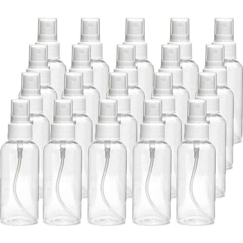 20 PCS 30 Ml(1Oz) Clear Plastic Mist Spray Bottle,Transparent Travel Bottle,Portable Refillable Spray Sprayer Bottle for Travel