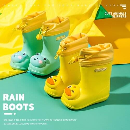 Fashion Children Rain Boots Kids Girl Cute Printed 3D animal Design Rubber Boots Boy Waterproof Water Shoes Raincoat