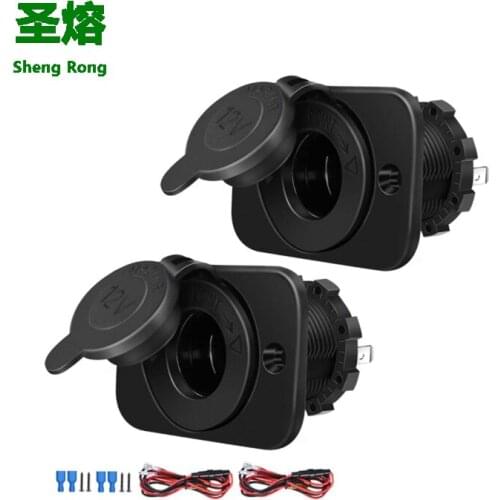 Lighter Socket, 12V/24V Power Outlet Receptacle for Car Marine Motorcycle ATV RV, with Wire Fuse
