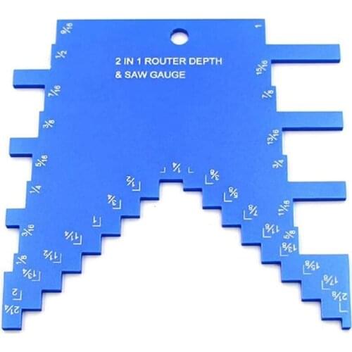 SHGO HOT-2 in 1 Step Depth Gauge for Router and Table Saw,Aluminum Step Depth Gauge for Setting Up Blade Height