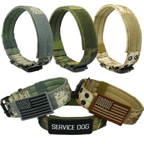 Wide Military Dog Collar Nylon Tactical Dogs Collar Harnesses Pet Collars for Large Dog K9 German Shepard Pitbull Training Gear