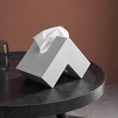 Nordic modern Storage desk Table napkins tissue boxes Room desks table napkin holders PU leather Napkin box cover Home Decor