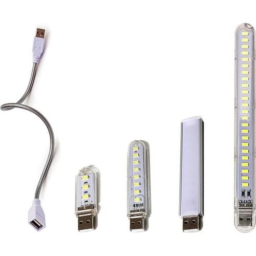 Led Light Mini Portable USB LED Book Lights 3 8 12 24Leds Lights For Power Bank PC Laptop Notebook USB Night light Camping Bulb