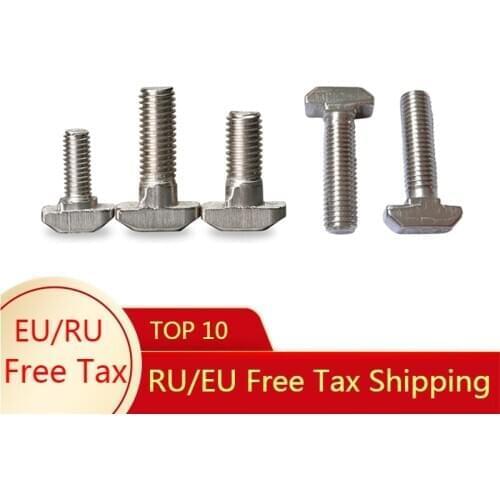 M5 M6 M8 Stainless Steel T-Slot Drop-In Stud Screw Bolt T-type Nuts Fastener For Aluminum Alloy 2020 3030 4040
