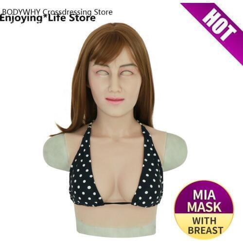 Top Quality Silicone Mask with Boobs for Crossdresser Realistic Silicone Breast Forms for Female Drag Queen Party Mask