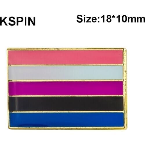 Fruid Pride Flag Badge Clips Button for Clothes Metal Kawaii Pins in Brooches XY0134-1