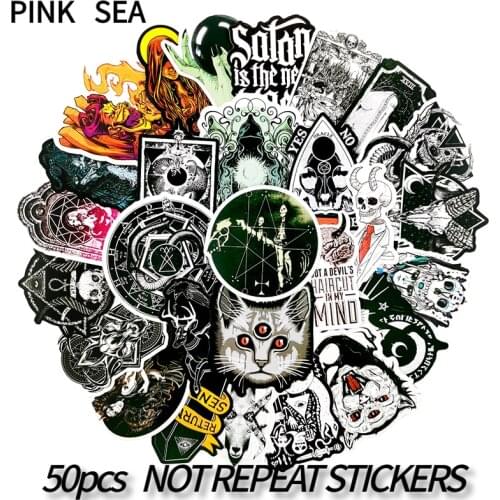 10/30/50Pcs/set Demon Gothic Series Black White Terror Stickers For Phone Skateboard Scrapbook Bicycle Laptop Luggage Motorcycle