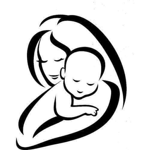 12.3cm*15.2cm Mom Child Fashion Car-Styling Stickers Decals Vinyl Black/Silver S3-5873