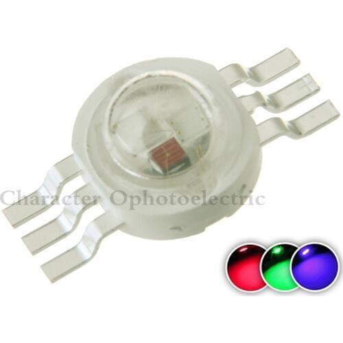 20pcs 6pin 3W RGB Color High Power LED Chip Light (RED+BLUE+ GREEN) for RGB led lamp